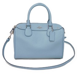 Coach COACH Handbag Bennett Satchel Pastel Blue Boston Shoulder Bag Metal Pale F57521 Women's