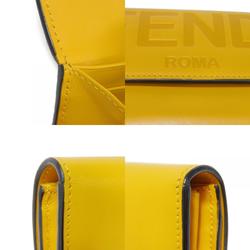 FENDI Long Wallet Roma Continental Yellow Bi-fold Embossed Mimosa 8M0251 AAYZ F192E Men's Women's Billfold