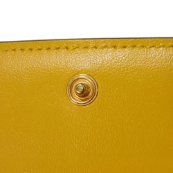 FENDI Long Wallet Roma Continental Yellow Bi-fold Embossed Mimosa 8M0251 AAYZ F192E Men's Women's Billfold