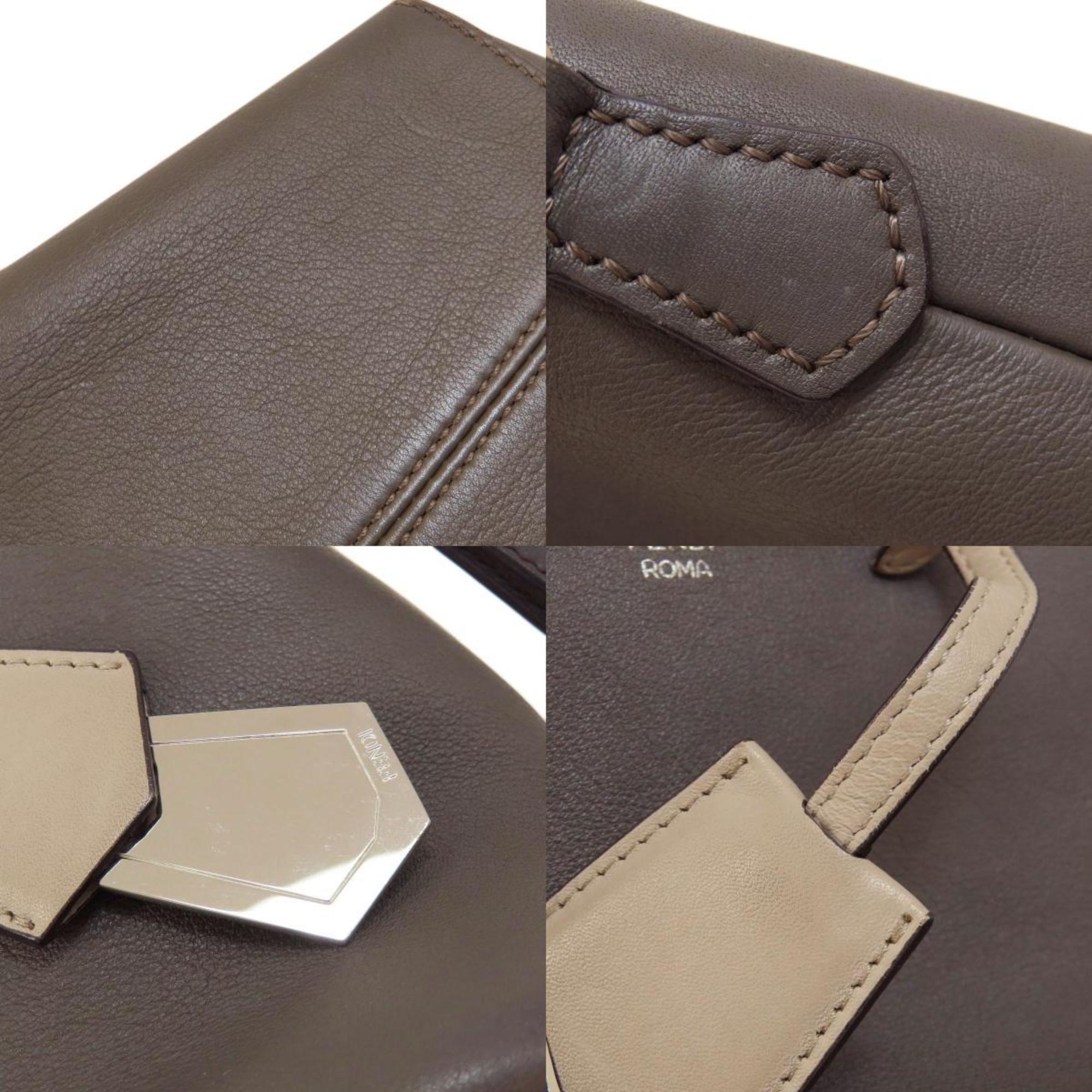 Fendi Women's Leather Handbag Gray