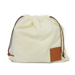 LOEWE Handbag Towel Pouch Embossed Ivory Beige Tan Drawstring Anagram Ecru C822Q29X01 Men's and Women's Bags