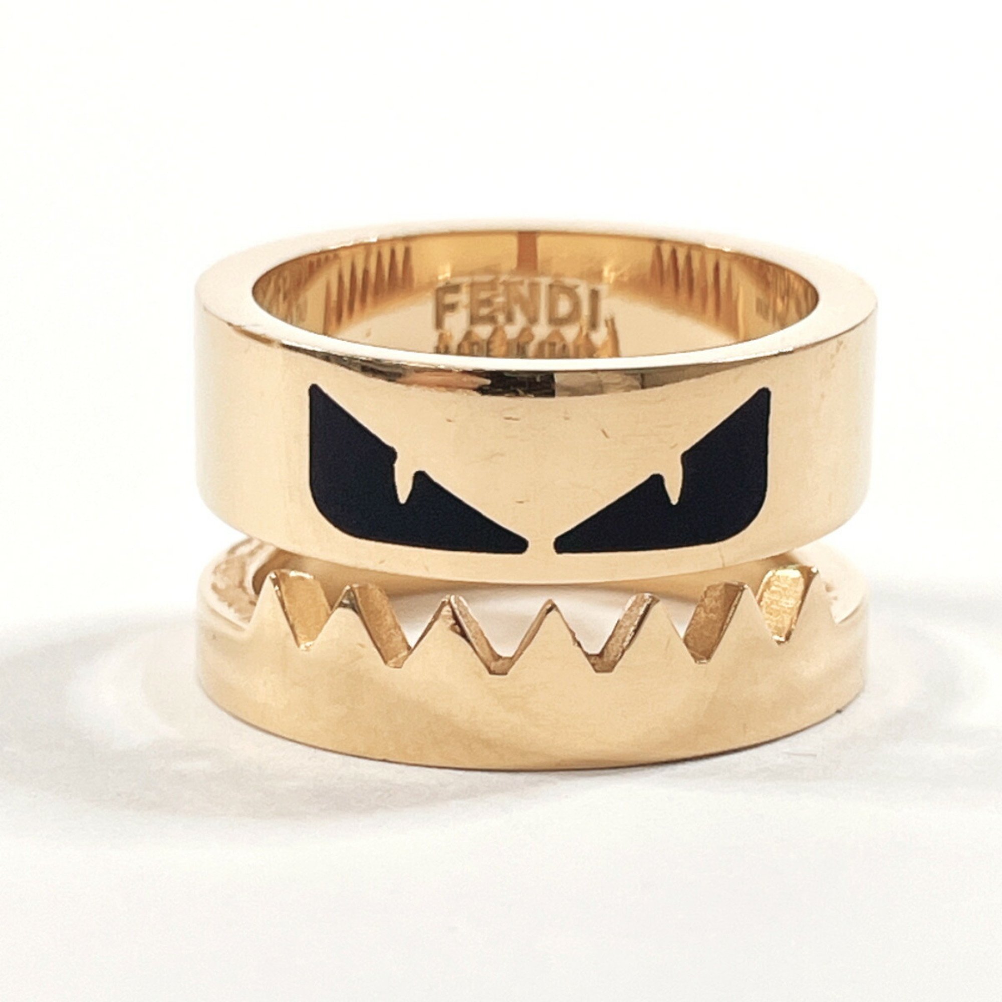 FENDI Monster Ring, Metal, 18K Gold, Men's, F4044605