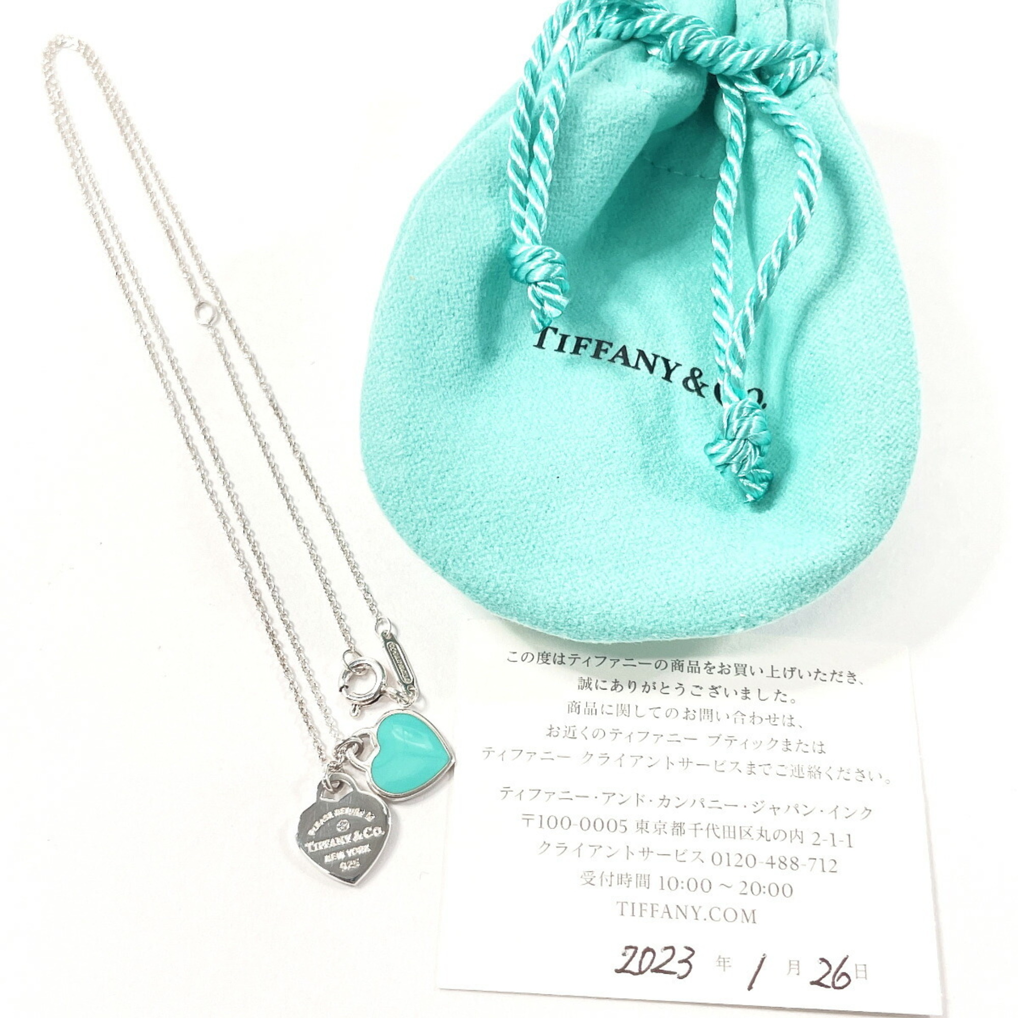 TIFFANY&Co. Tiffany Double Heart Tag 1P Diamond Return to Necklace Silver 925/Diamond Women's N3123426