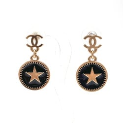 CHANEL Coco Mark Star Swing Earrings Metal/Synthetic Resin Gold Women's F4034390