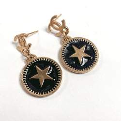 CHANEL Coco Mark Star Swing Earrings Metal/Synthetic Resin Gold Women's F4034390