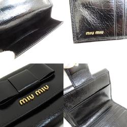 Miu Miu Miu Ribbon Metal Fittings Bi-fold Wallet Leather Women's MIUMIU