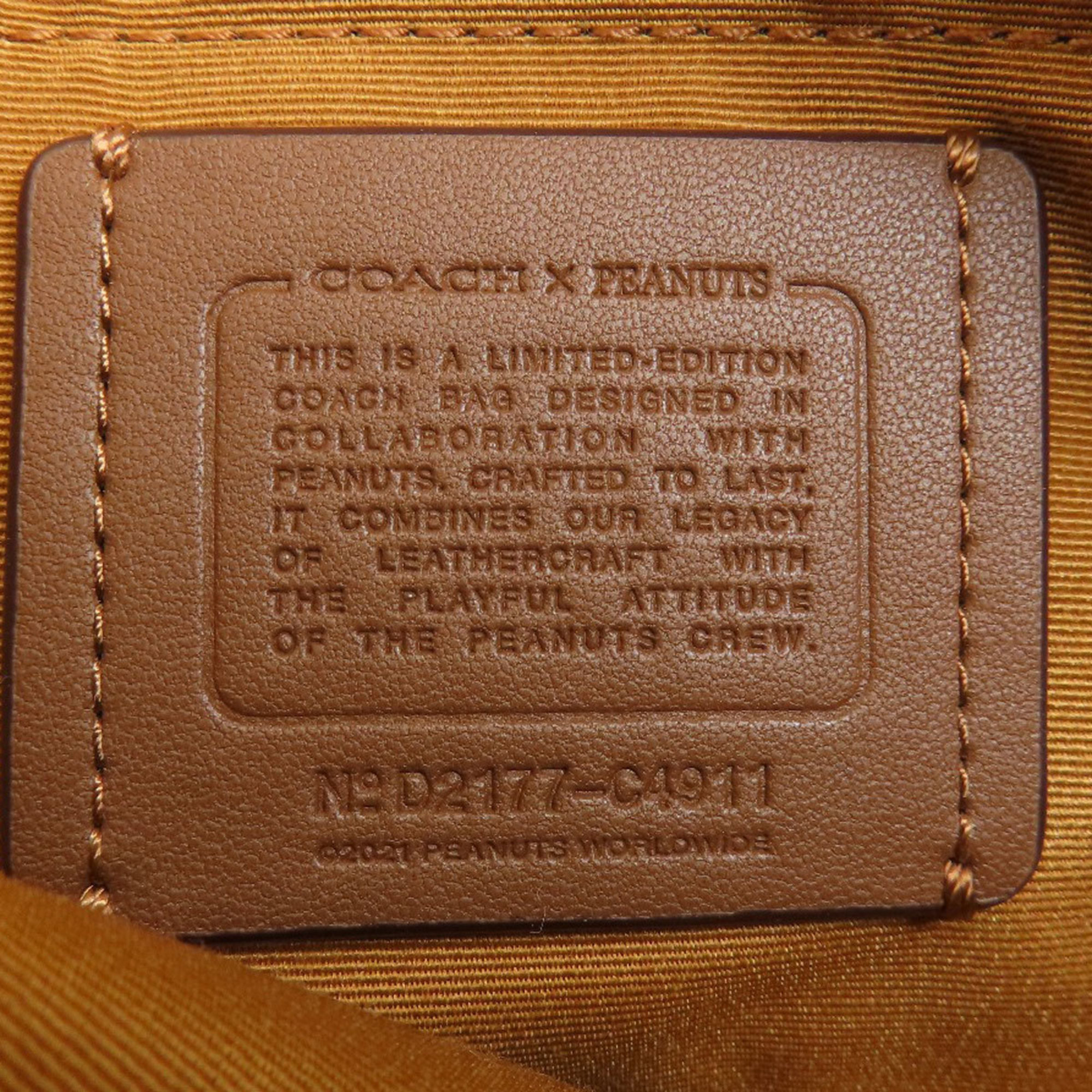 Coach C4911 Peanuts Collaboration Shoulder Bag Leather Women's COACH