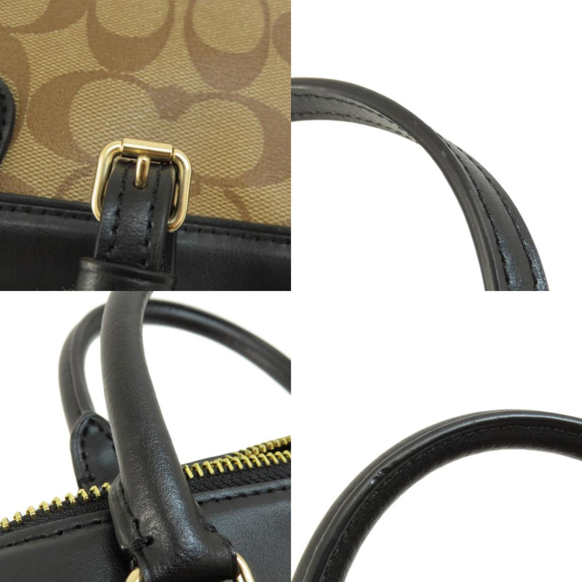 Coach F32203 Signature Handbag PVC/Leather Women's COACH