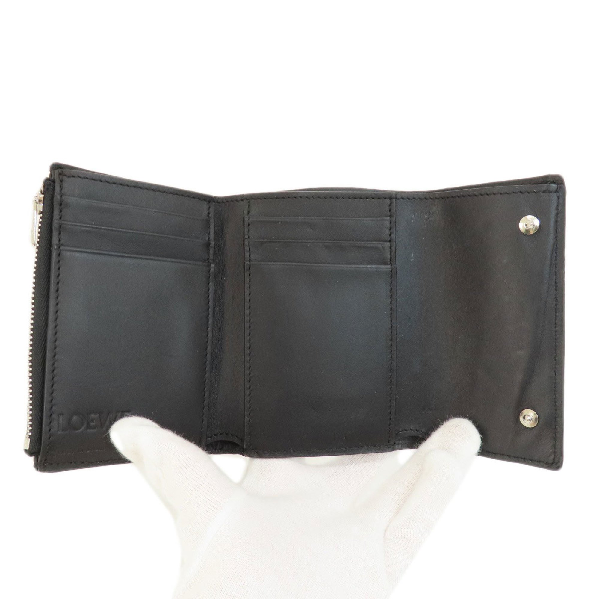 LOEWE Anagram Bi-fold Wallet Calfskin Women's
