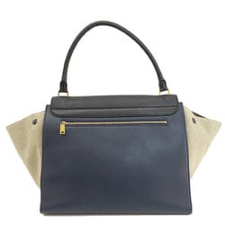 CELINE Trapeze Tote Bag Leather/Canvas Women's