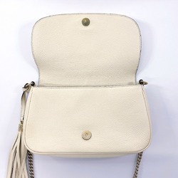 GUCCI Soho Chain Shoulder 536224 Bag Leather Ivory Women's N4044642