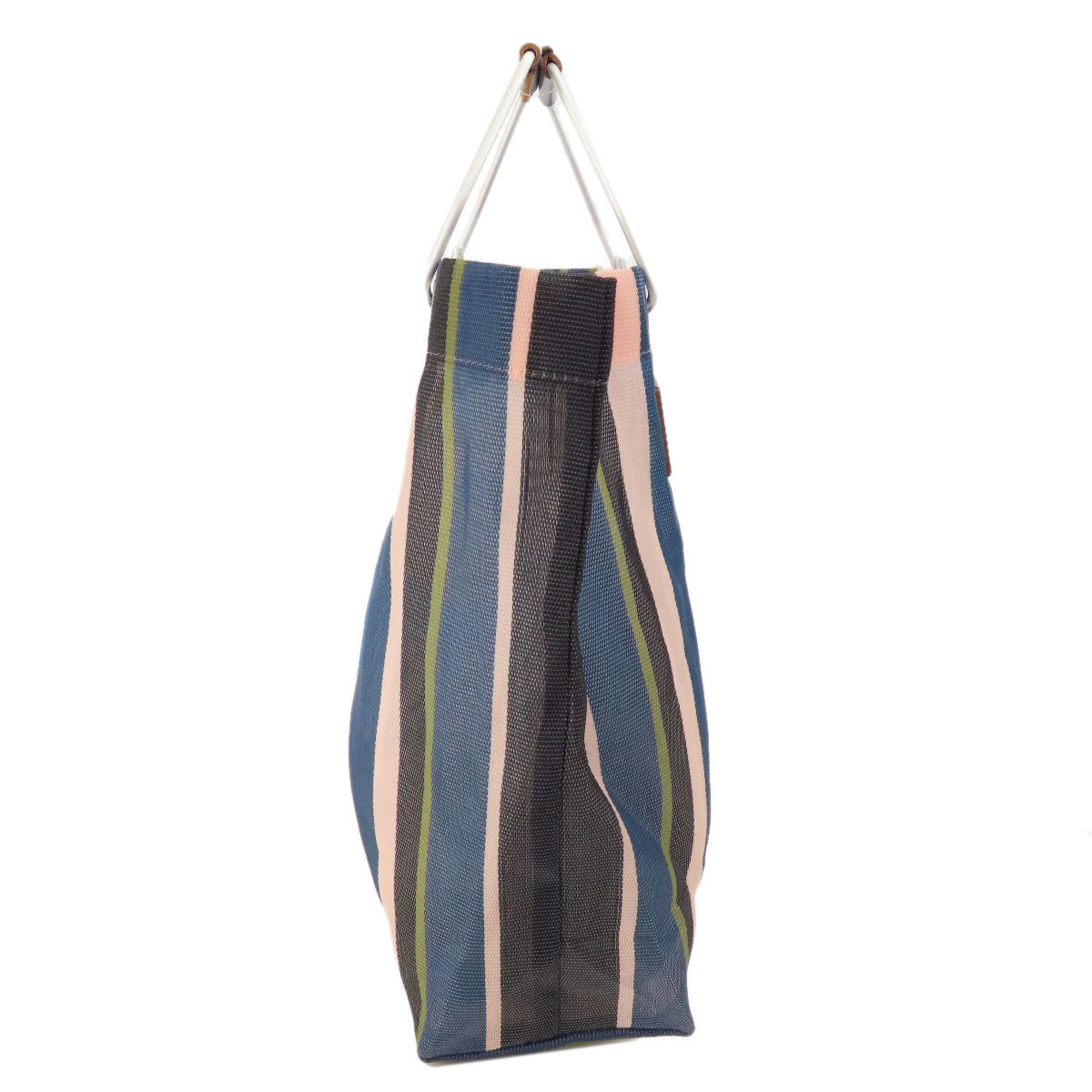 MARNI Flower Cafe Stripe Tote Bag Nylon Material Women's