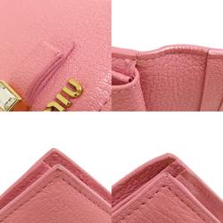 Miu Miu Miu Ribbon Metal Fittings Bi-fold Wallet Leather Women's MIUMIU