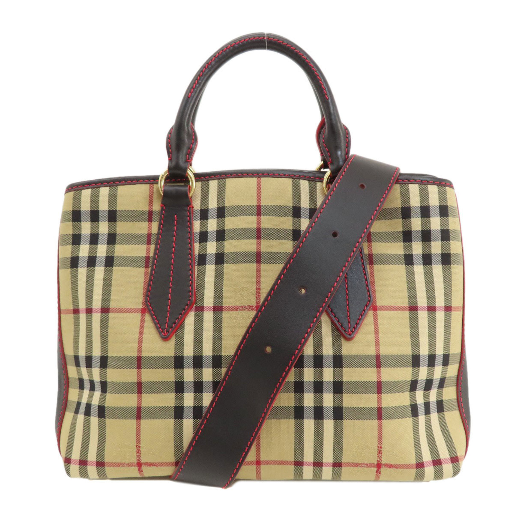 Burberry Nova Check Handbag Canvas Women's BURBERRY