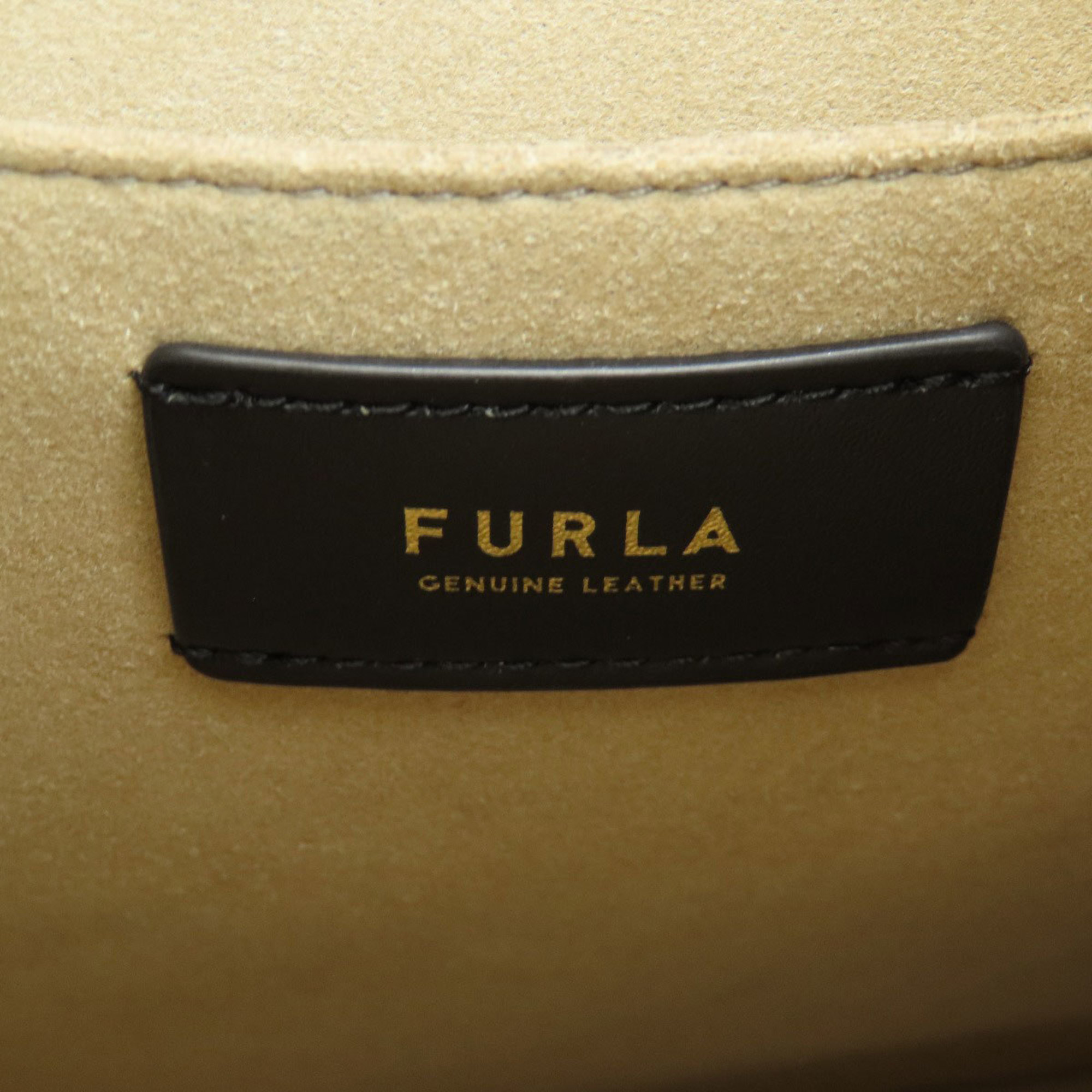 Furla metal fittings handbag leather women's