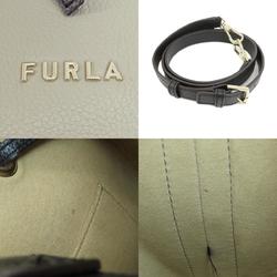 Furla metal fittings handbag leather women's