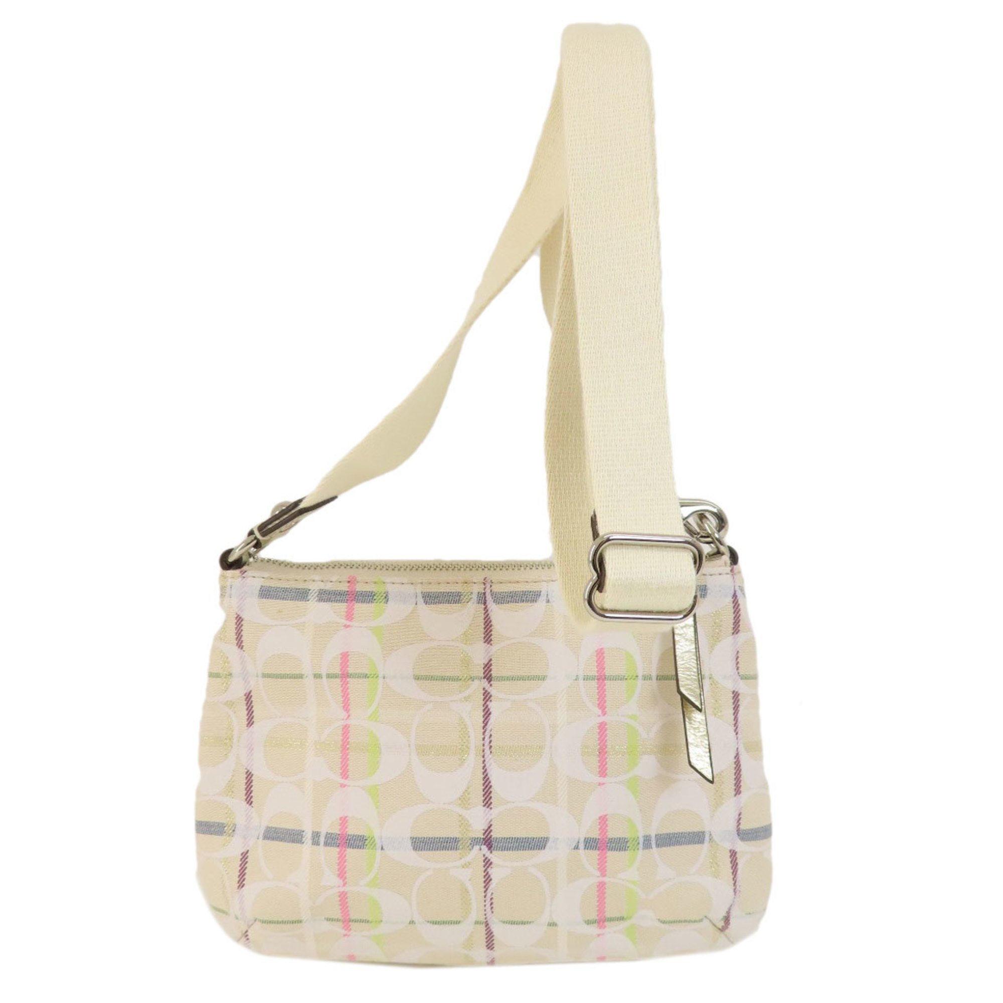 Coach Long Shoulder Signature Checkered Bag Canvas Women's COACH