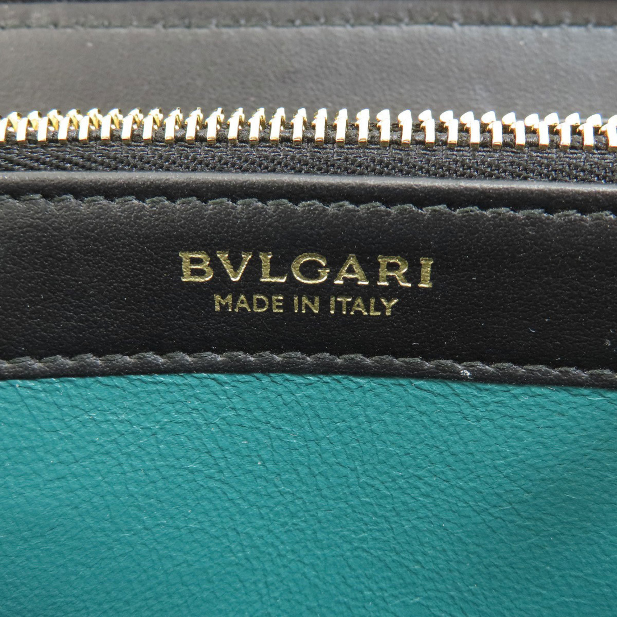 BVLGARI Round Long Wallet Leather Women's
