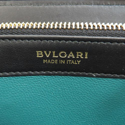 BVLGARI Round Long Wallet Leather Women's