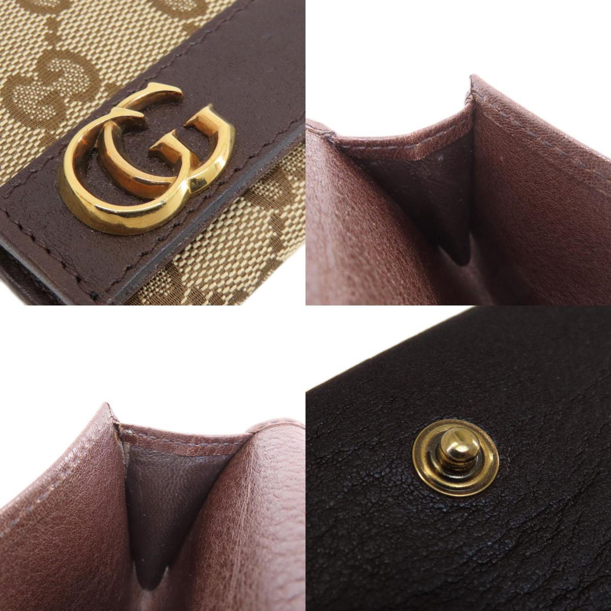 Gucci 245762 GG Card Case Canvas/Leather Women's GUCCI