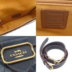 Coach CH137 Signature Shoulder Bag Canvas/Leather Women's COACH