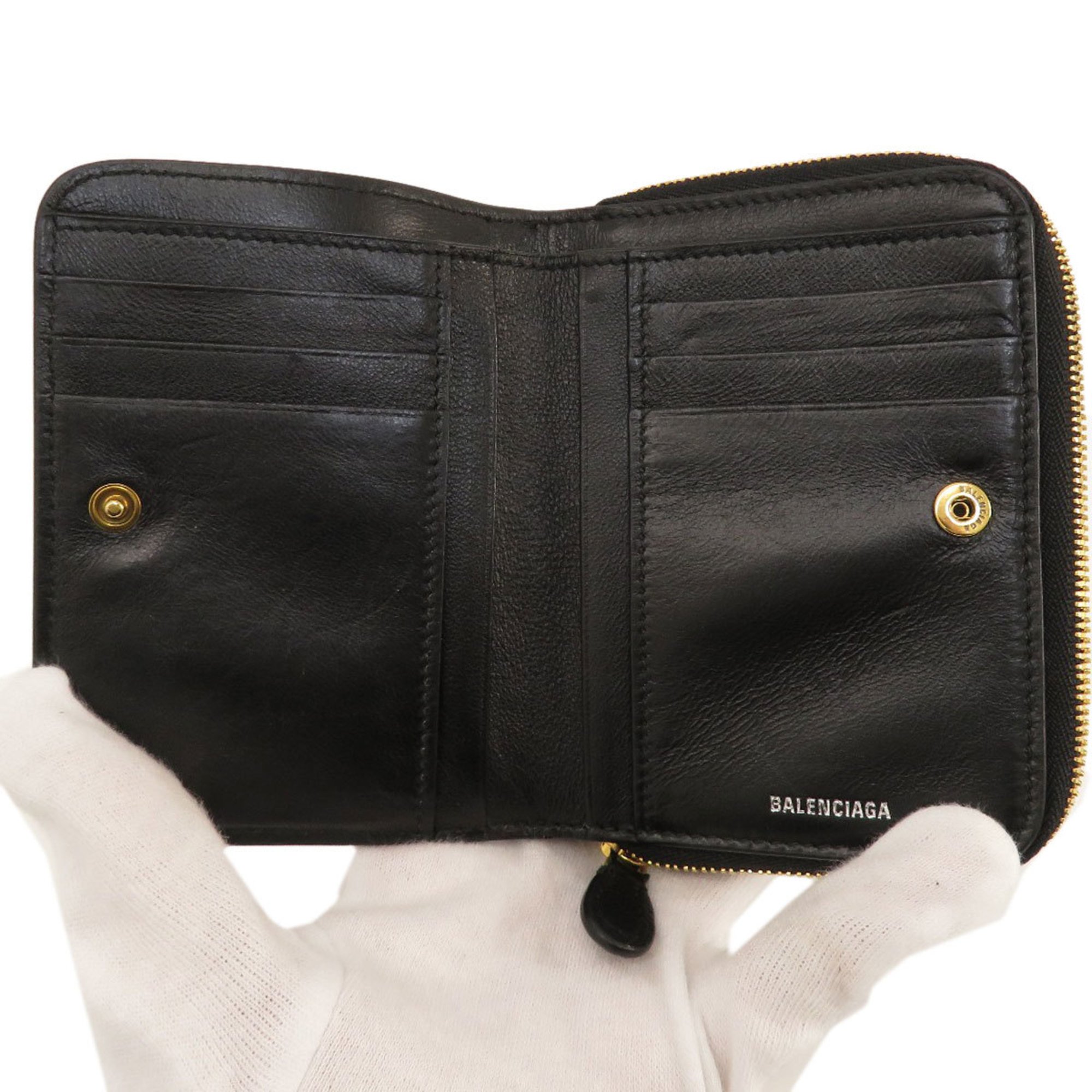 BALENCIAGA 650871 Leather Bi-fold Wallet for Women