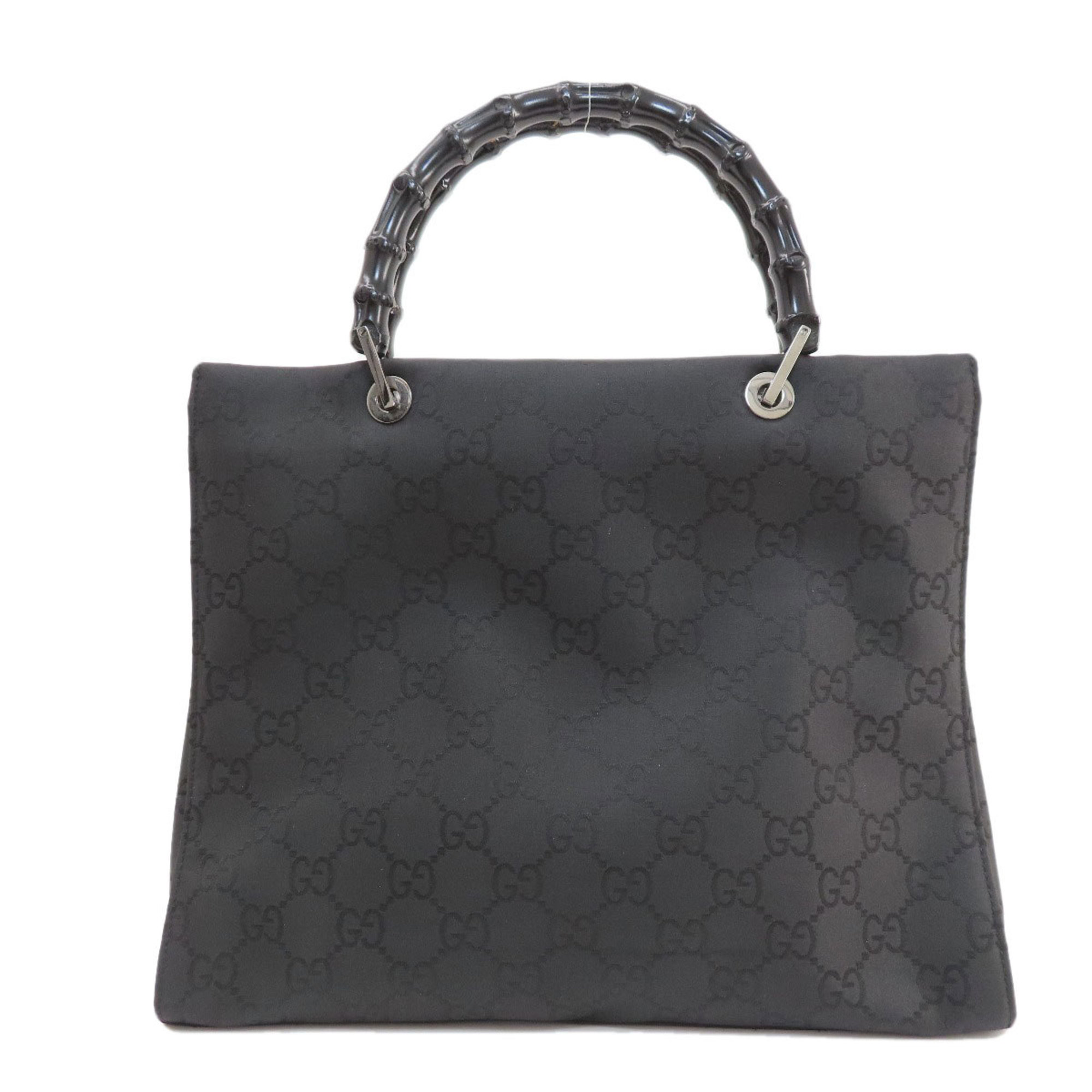 Gucci 002/1010 GG pattern bamboo tote bag, nylon material, women's, GUCCI