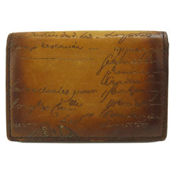 Berluti engraved design card case leather men's