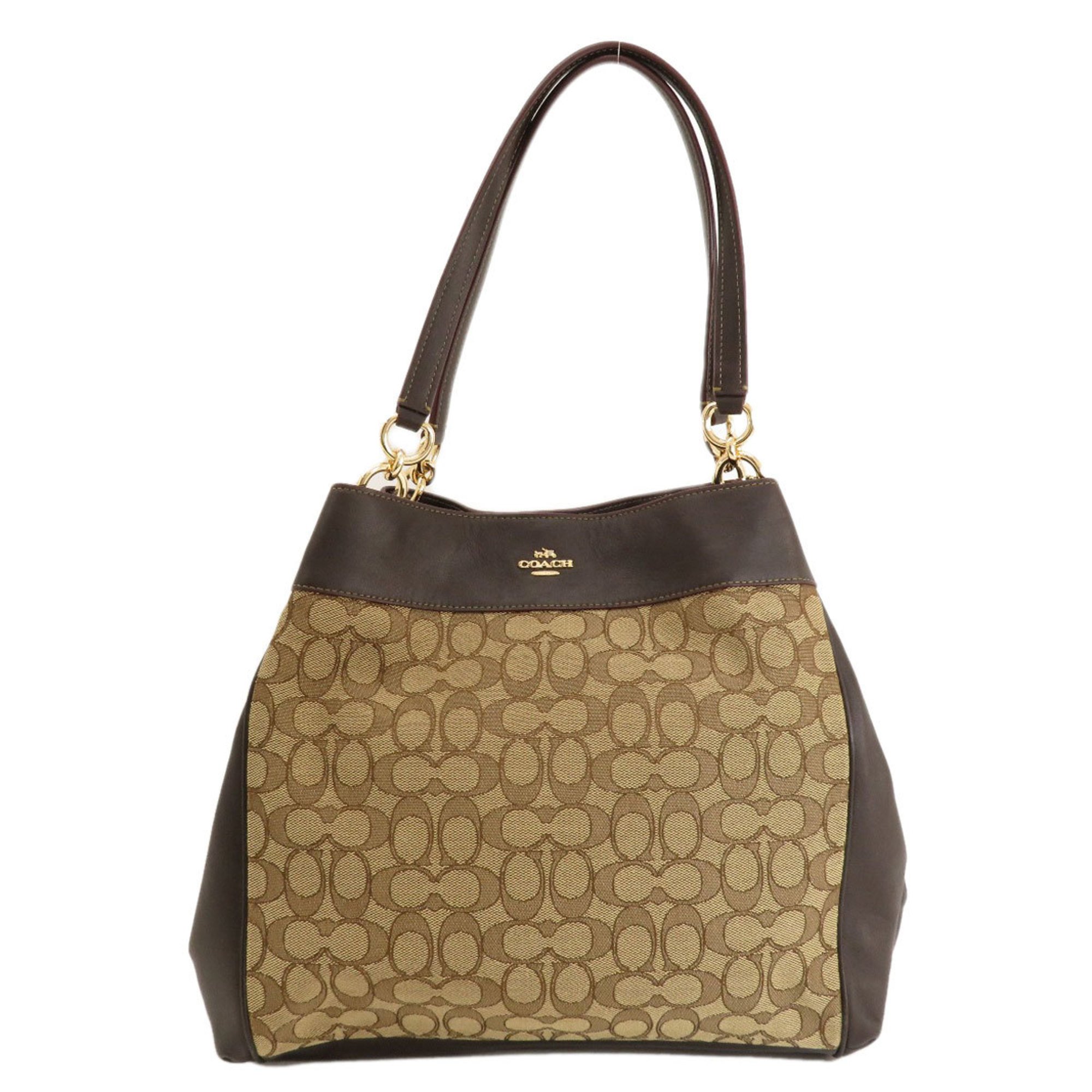 Coach F57612 Signature Tote Bag Canvas/Leather Women's COACH