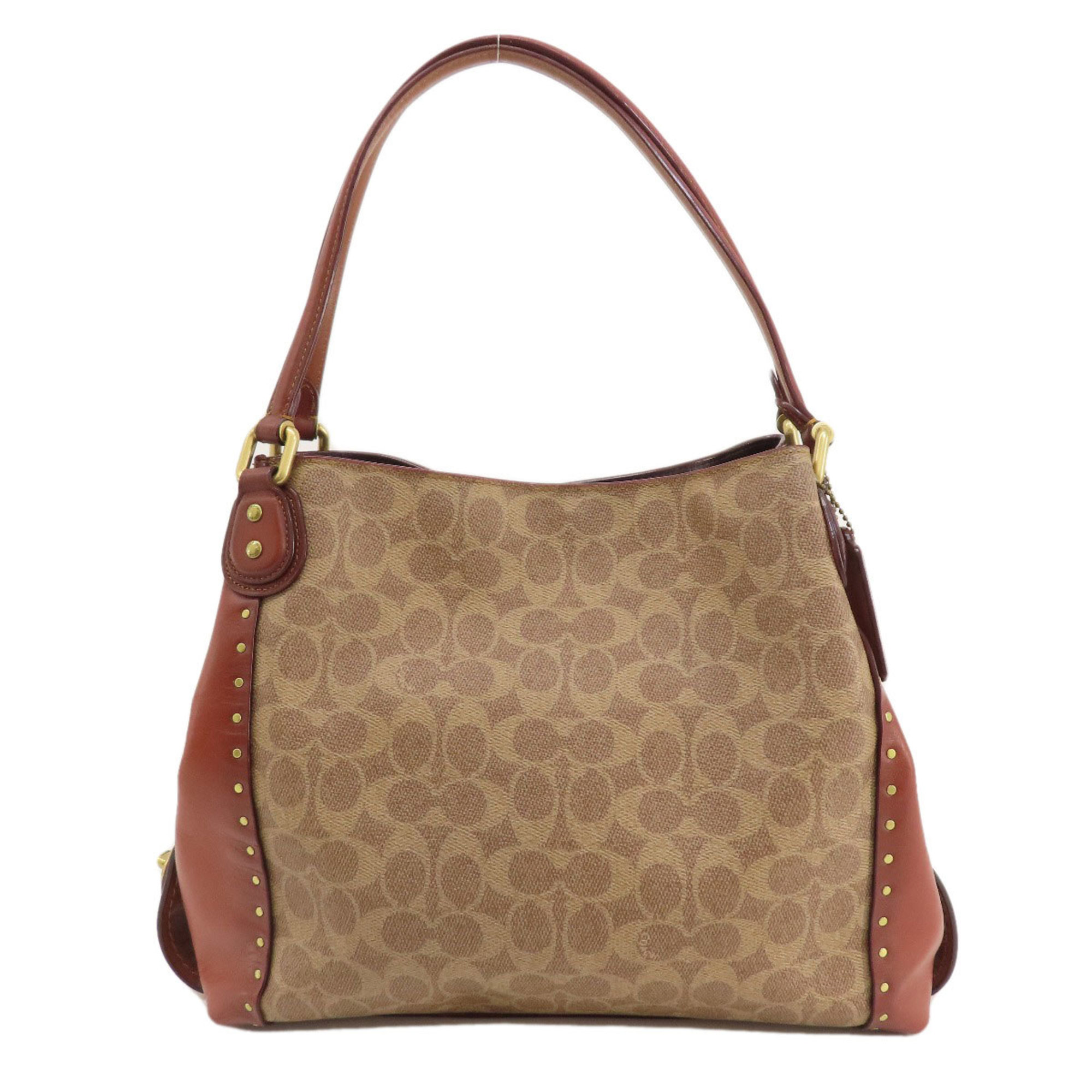 Coach 30220 Signature Tote Bag PVC/Leather Women's COACH