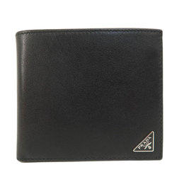Prada metal fittings bi-fold wallet leather women's PRADA