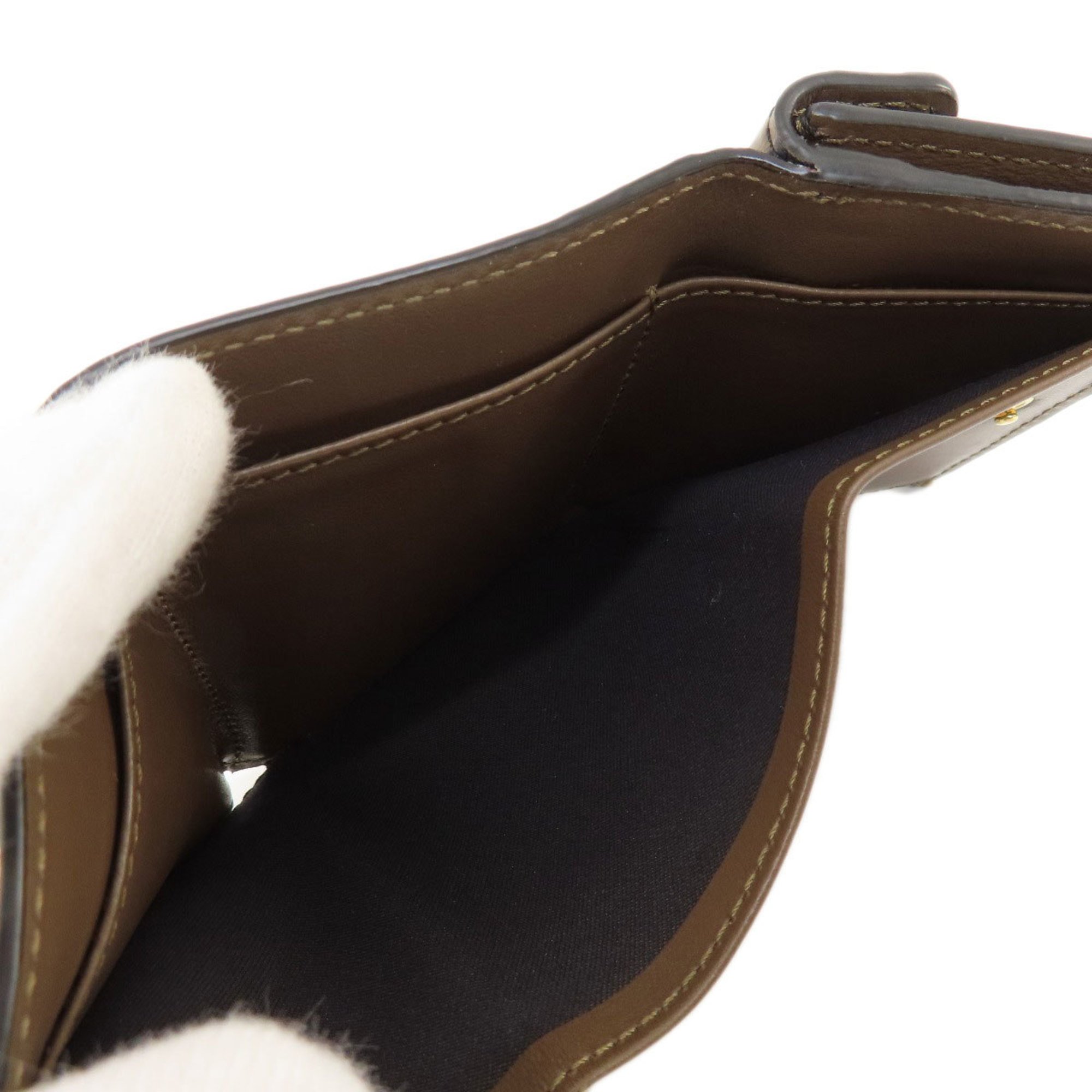 Fendi Zucca pattern F is bi-fold wallet leather women's FENDI