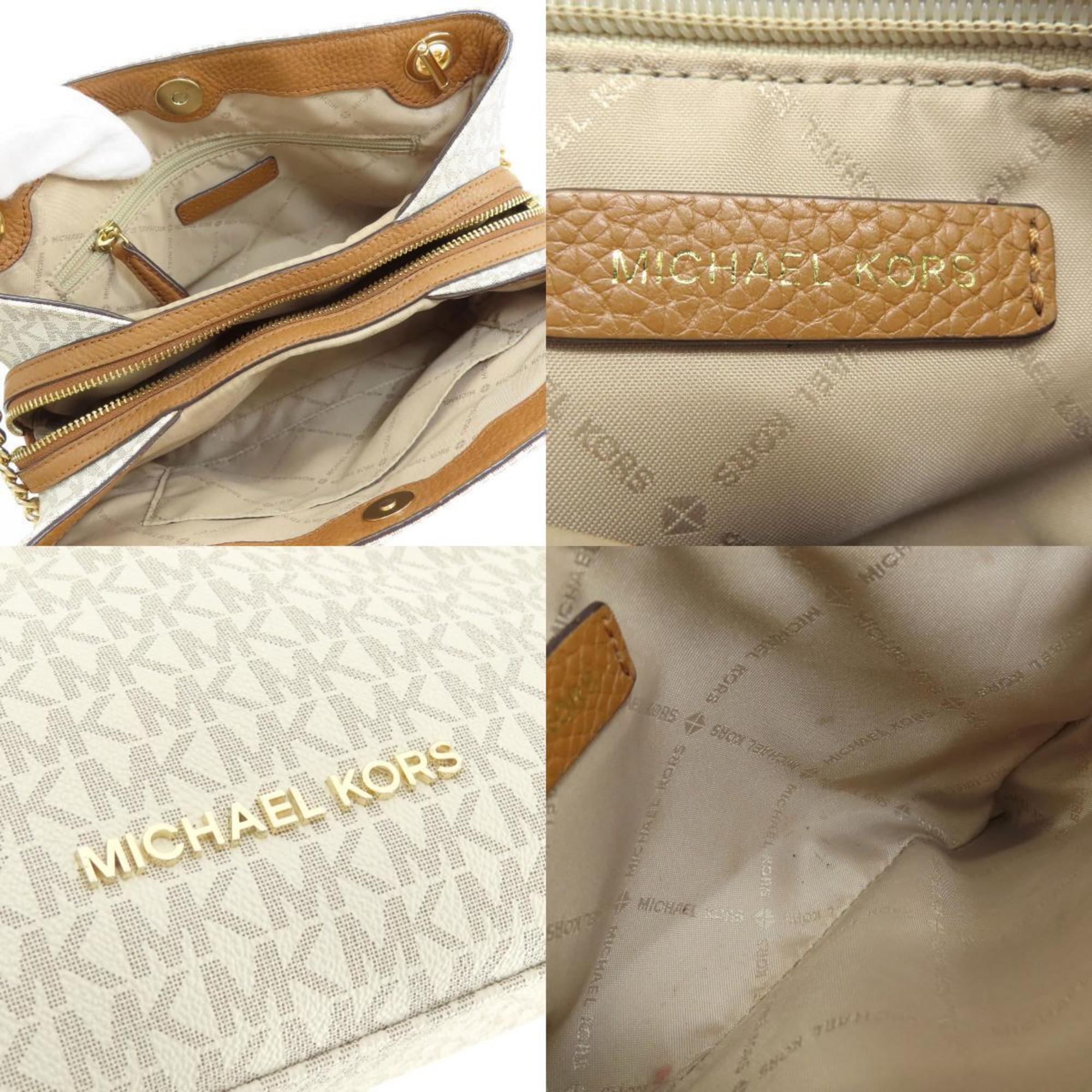 Michael Kors MK Signature Tote Bag Leather/Coated Canvas Women's