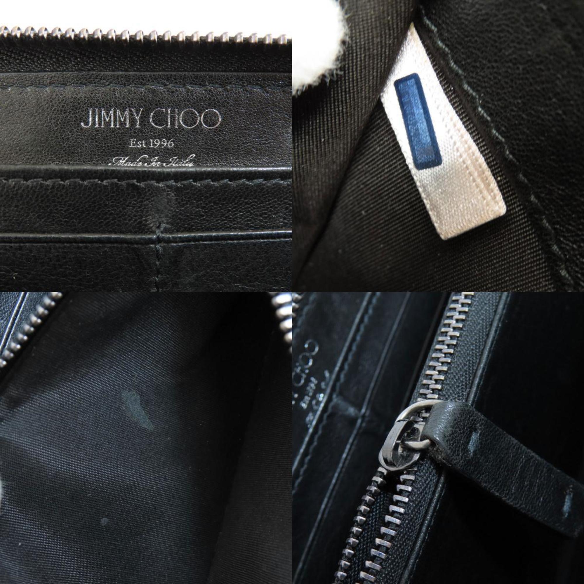 Jimmy Choo Star Motif Round Long Wallet Leather Women's