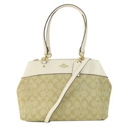 Coach F25398 Signature Handbag PVC/Leather Women's COACH