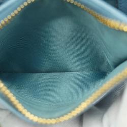 Prada wallet in saffiano leather, light blue, for women