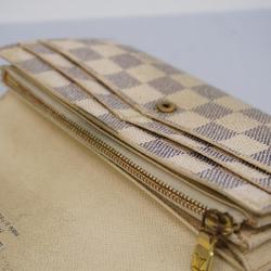 Louis Vuitton Long Wallet Damier Azur Portefeuille Sarah N61735 White Men's Women's