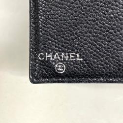 Chanel Long Wallet Caviar Skin Black Women's