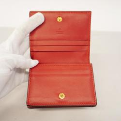 Gucci Wallet GG Supreme 499380 Leather Brown Red Women's