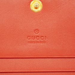 Gucci Wallet GG Supreme 499380 Leather Brown Red Women's