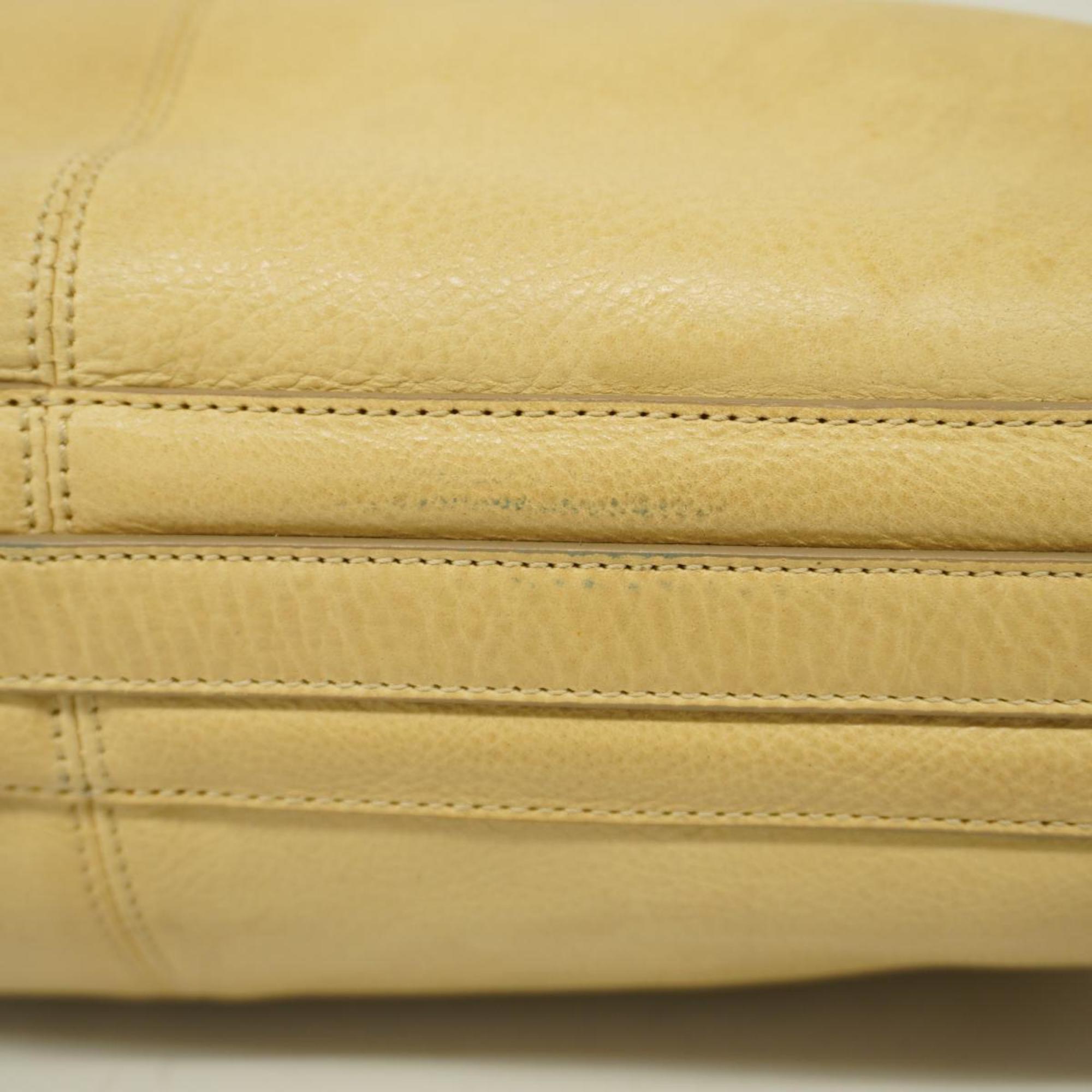 Salvatore Ferragamo Shoulder Bag Gancini Leather Beige Women's
