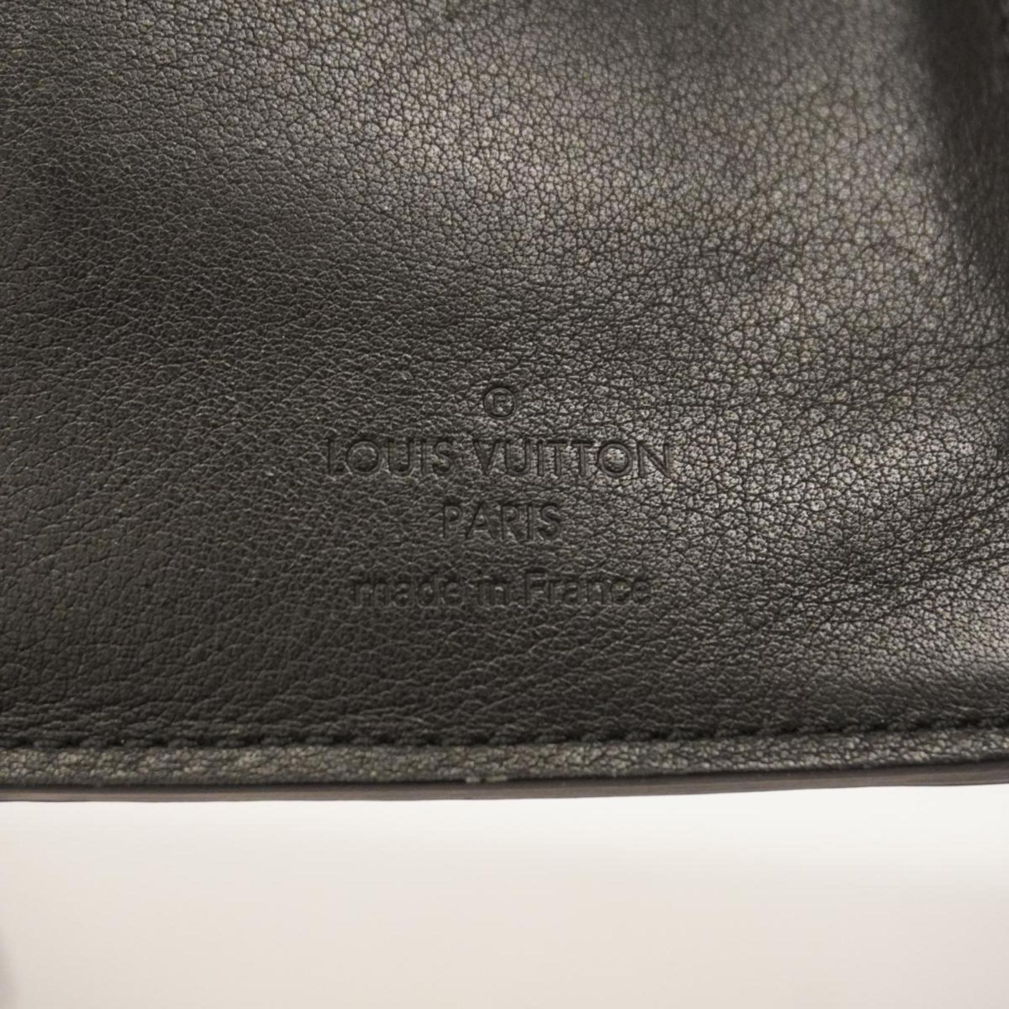 Louis Vuitton Long Wallet Taurillon Portefeuille Brazza M58192 Dark Gray Men's