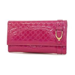 Gucci Long Wallet Micro Guccissima 309760 Enamel Pink Women's