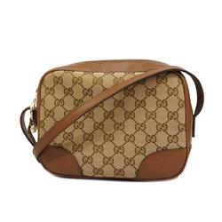 Gucci Shoulder Bag GG Canvas 449413 Brown Beige Champagne Women's