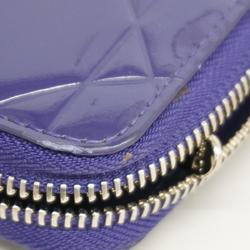 Christian Dior Long Wallet Cannage Enamel Purple Women's