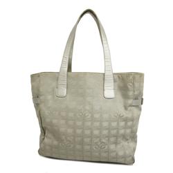 Chanel Tote Bag New Travel Nylon Grey Women's