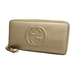 Gucci Long Wallet Soho 308004 Leather Gold Champagne Women's