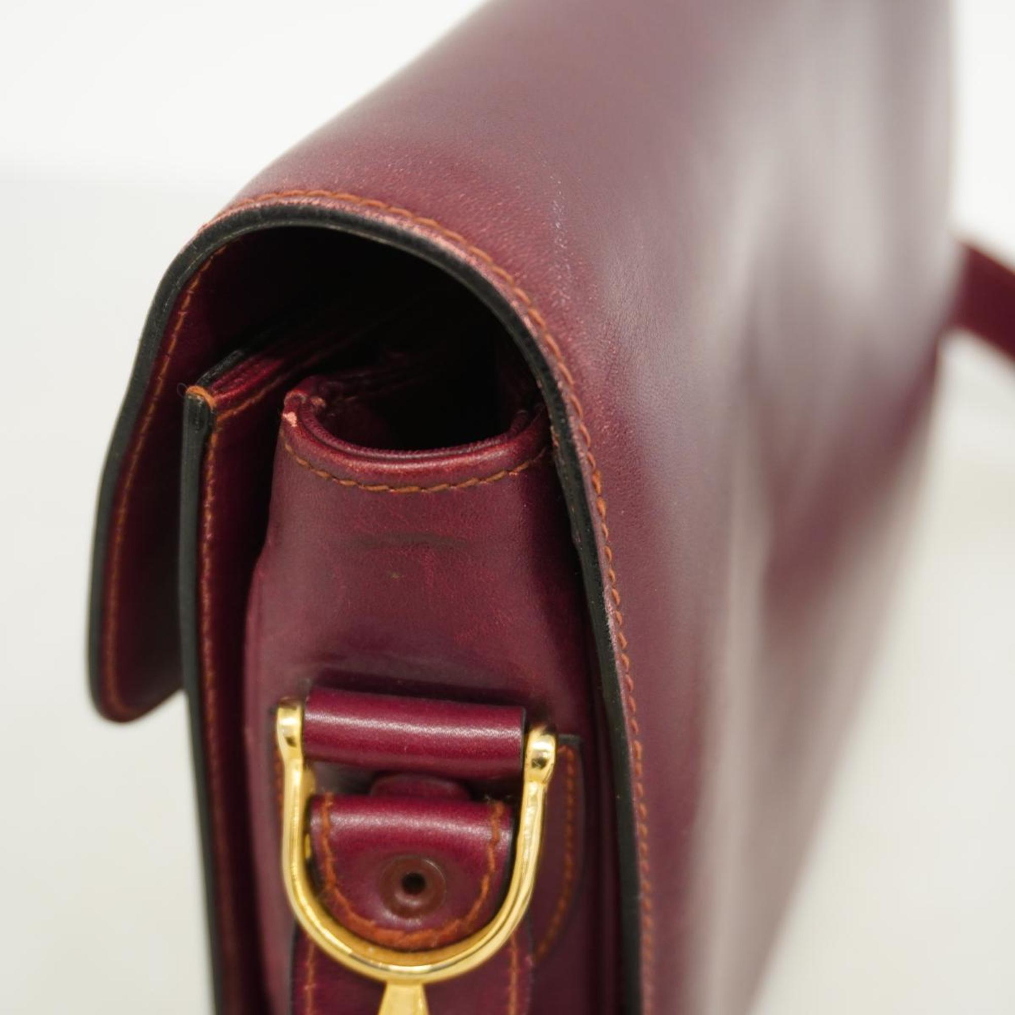 Celine shoulder bag, carriage hardware, leather, Bordeaux, women's