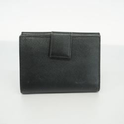 Prada Tri-fold Wallet Saffiano Leather Black Women's
