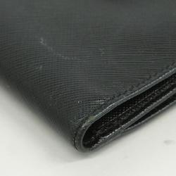 Prada Tri-fold Wallet Saffiano Leather Black Women's